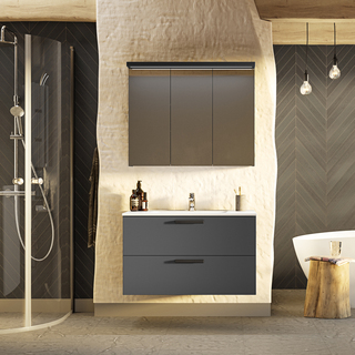 Mirror Cabinet Samla Anthracite 1000