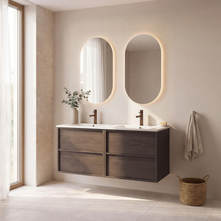 Under Cabinet Afton 1200D Dark Oak W Basin 