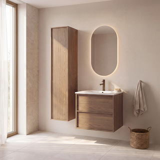 Under Cabinet Afton 600 Brown Oak W Basin 