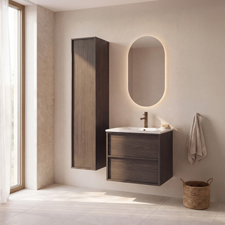 Under Cabinet Afton 600 Dark Oak W Basin 