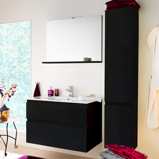 Motion Sq Mirror 1200 Black Veneer