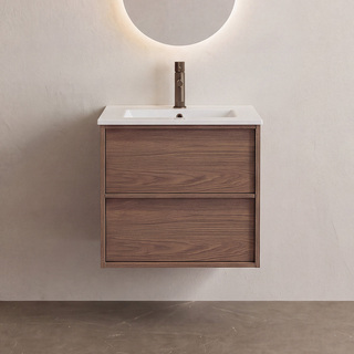 Under Cabinet Afton 600 Brown Oak W Basin 