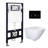 TOILET WALL HUNG DROPPE SET BLACK BUTTON