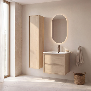 Under Cabinet Afton 600 Light Oak W Basin 