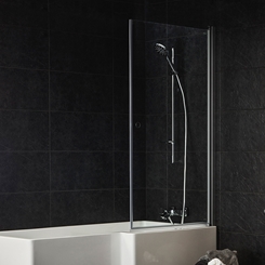 BATHTUB WALL NEJD 80X150 CLEAR GLASS MAT ALUMINIUM