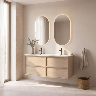 Under Cabinet Afton 1200D Light Oak W Basin 