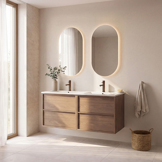 Under Cabinet Afton 1200D Brown Oak W Basin 