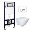 TOILET WALL HUNG DROPPE SET WHITE BUTTON